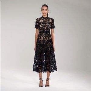 BRAND NEW Self Portrait black prairie lace midi dress UK 8 / US 4